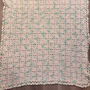 Crocheted Blanket with Pastel Accents